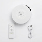 Galaxy star projector lamp with included remote control and USB-C charging cable